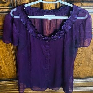 Cleo Ladies Purple Chiffon Top and Camisole